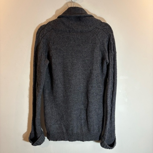 ZARA KNIT Sz L Wool Acrylic Alpaca Turned Collar Cable Pattern Sweater - Picture 3 of 6